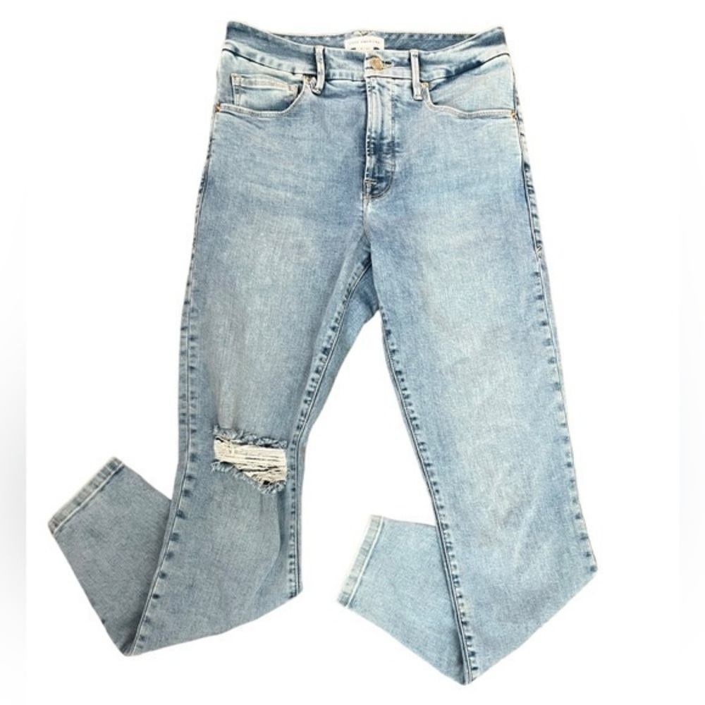 Good American High Rise Distressed Skinny Jeans